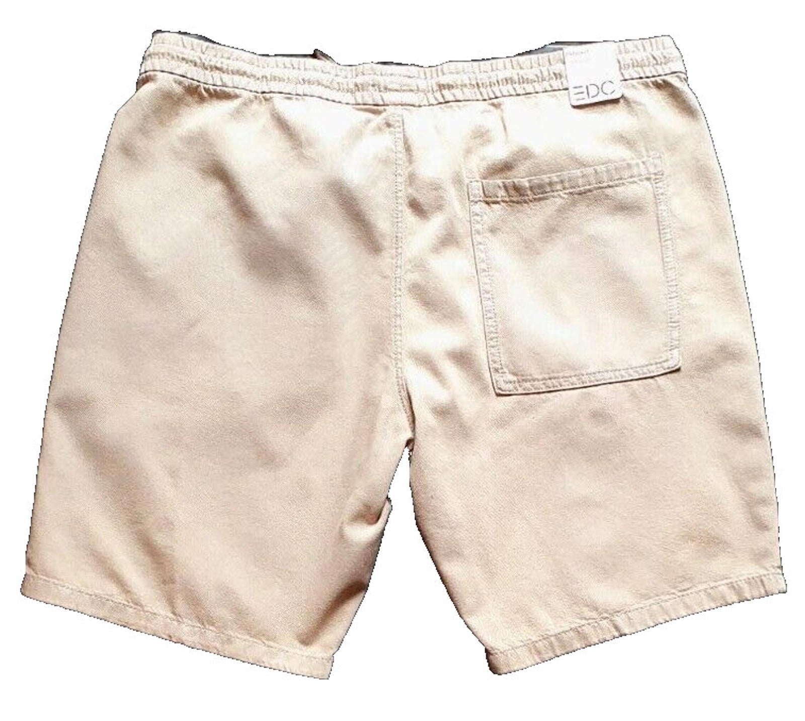 Espirit Relaxed Denim Mom Shorts Beige Woman's UK Size 36 Elasticated Waist