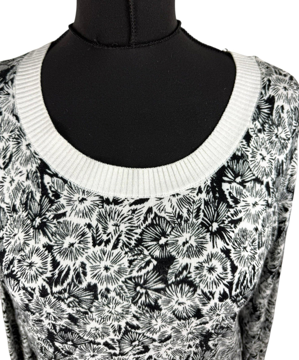 Next Petite Black And White Floral Jumper Thin Petite Women’s UK Size 8P
