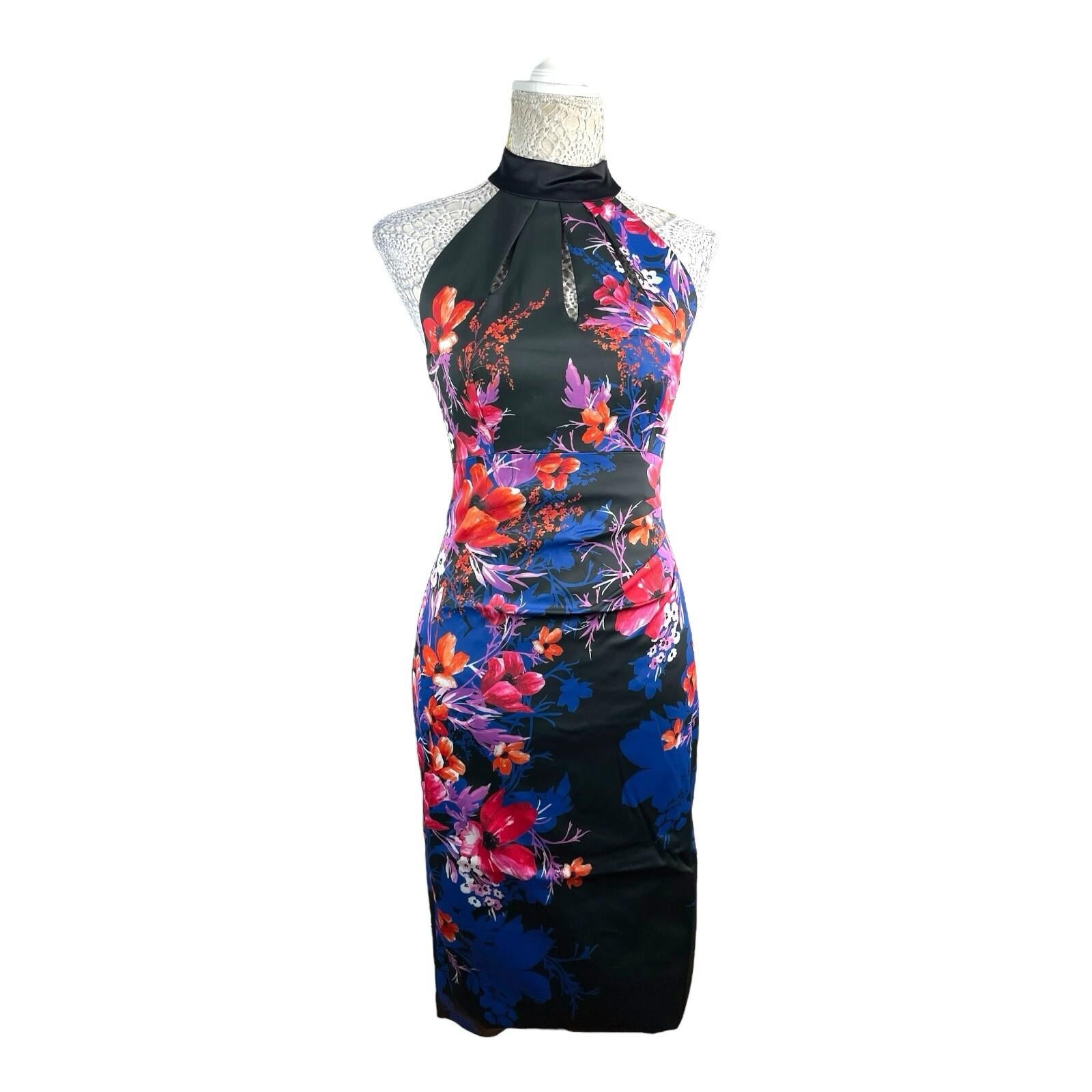 Karen Millen Multicolour Floral Midi Dress Women’s UK Size 10