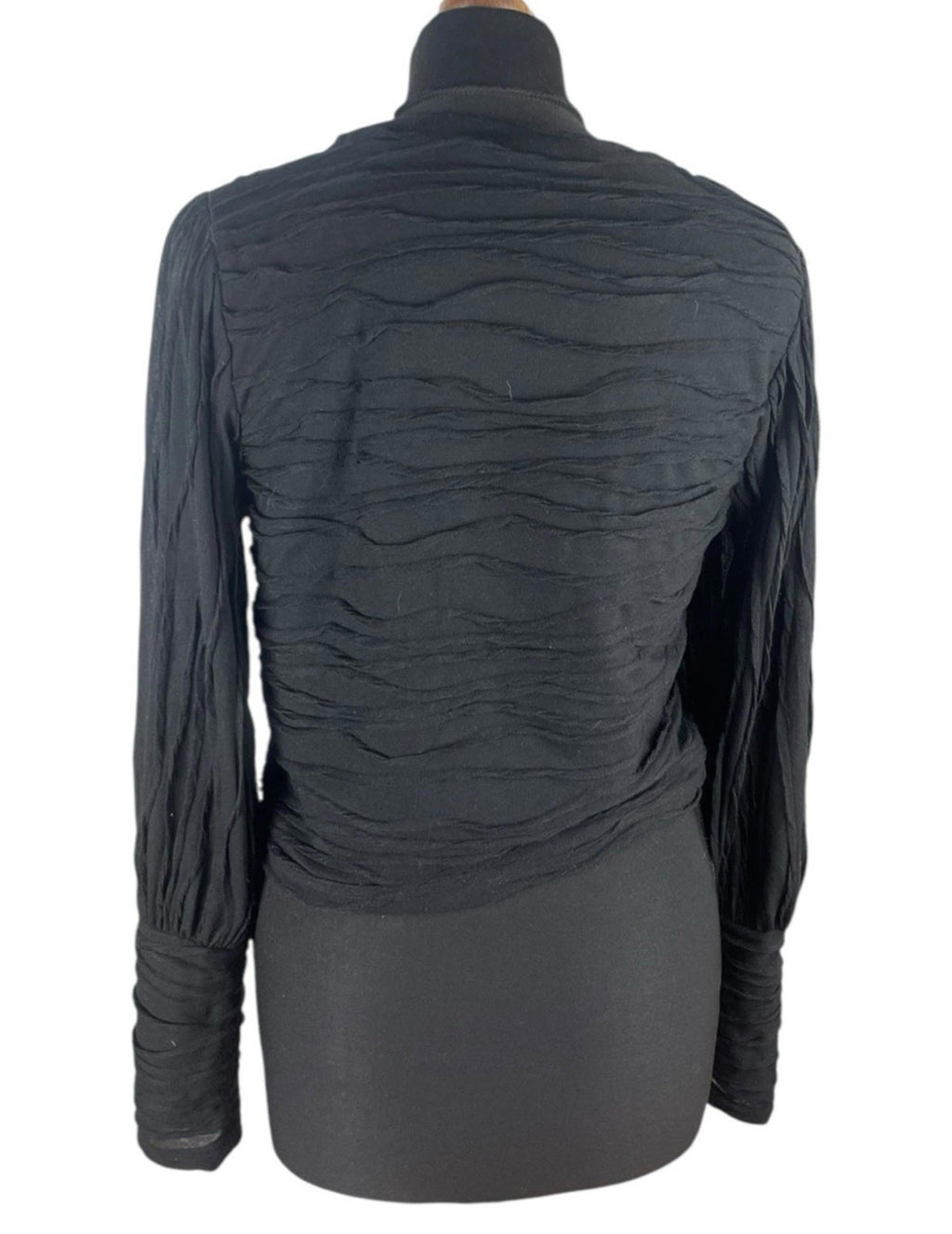 Vero Moda Black Textured Crop Top Long Sleeve Women’s UK Size M