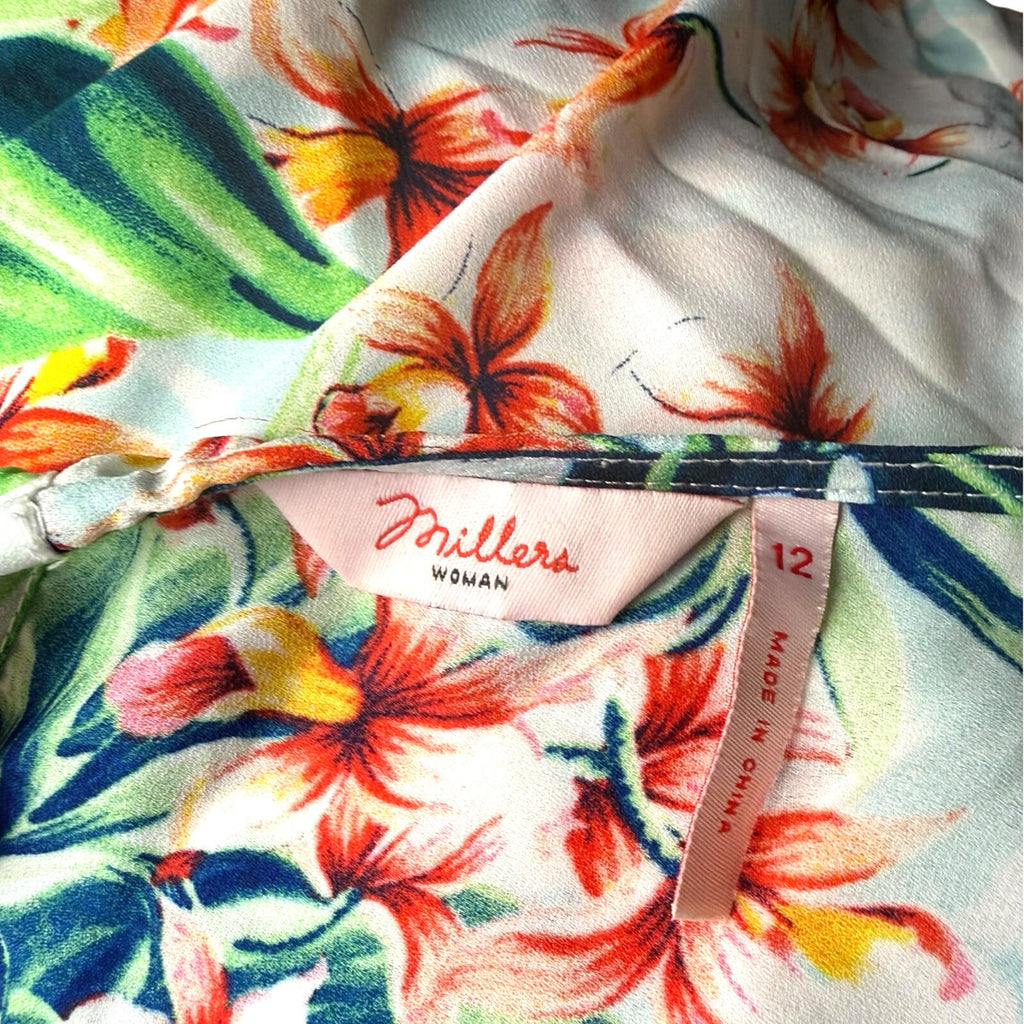 Millers T-Shirt Blouse Women’s UK Size 12 Botanical Print Short Sleeve Top