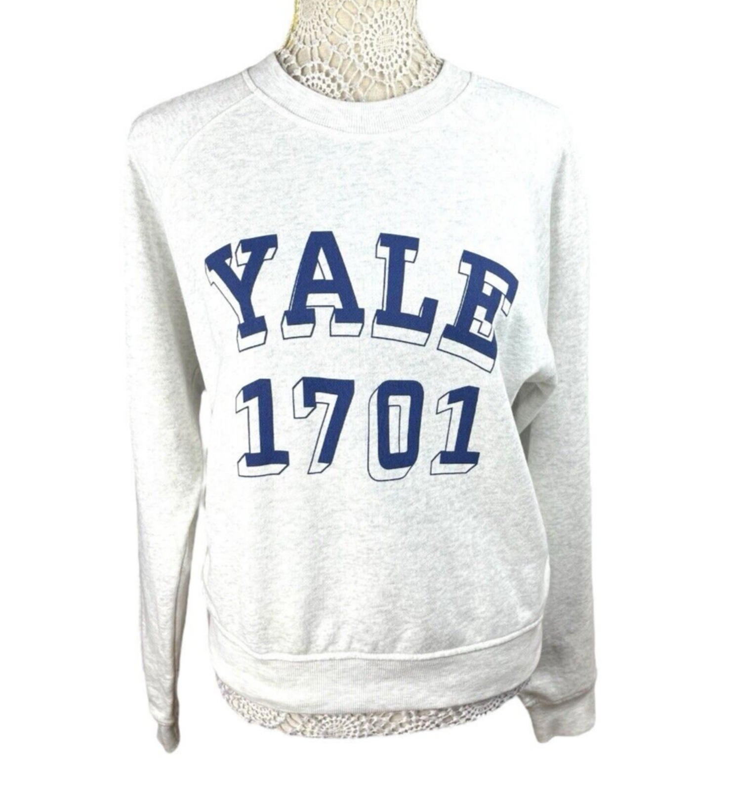 Divided Grey Varsity Cotton Jersey Sweater Yale 1701 Women’s UK Size XS