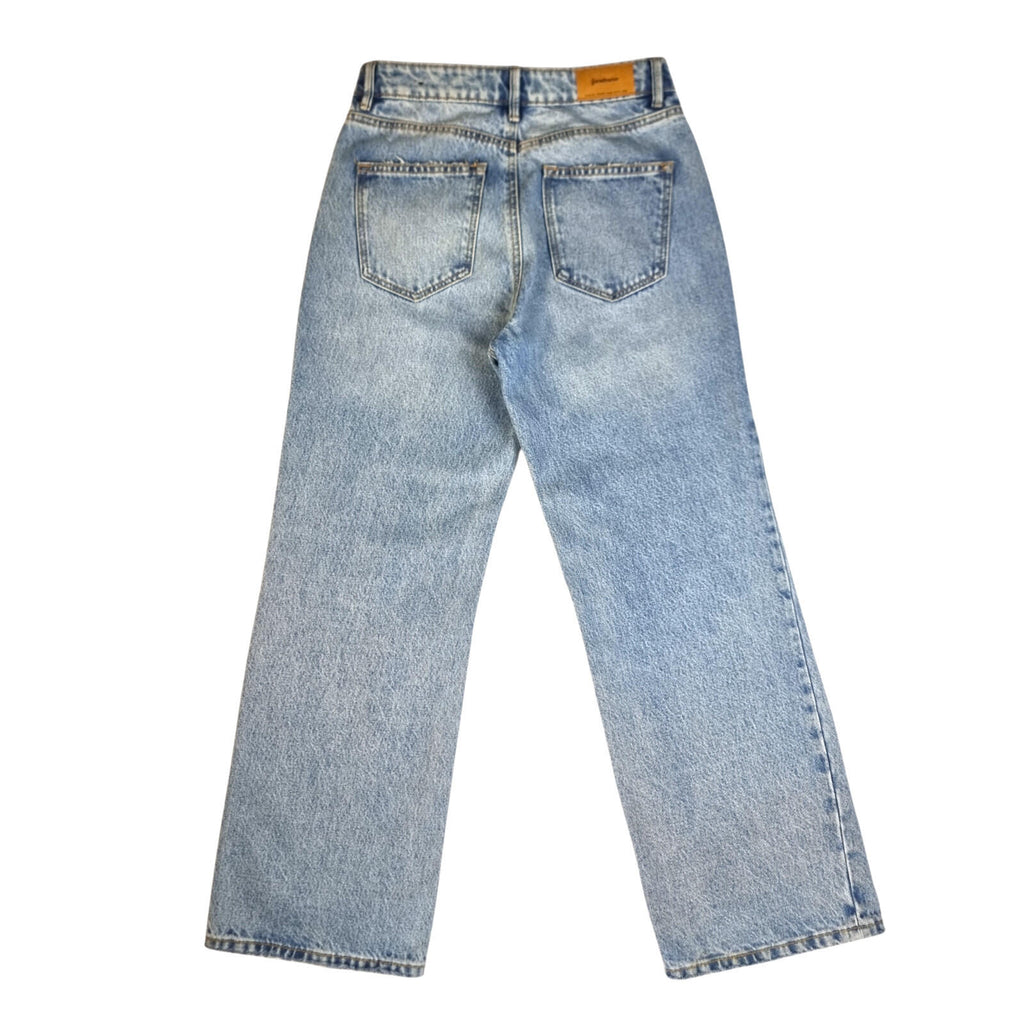 Stradivarius Jeans Women's UK Size 8 Straight Fit High Waisted Light Blue Denim