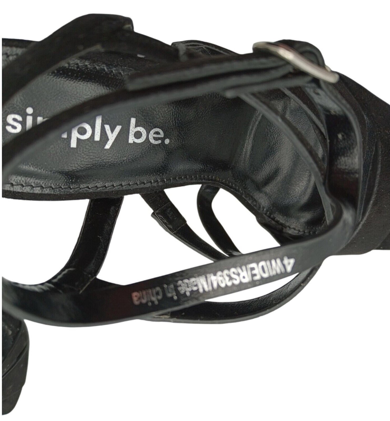 Simply Be Block Heel Platform Sandals Women's UK Size 4 Black High Strappy Shoes