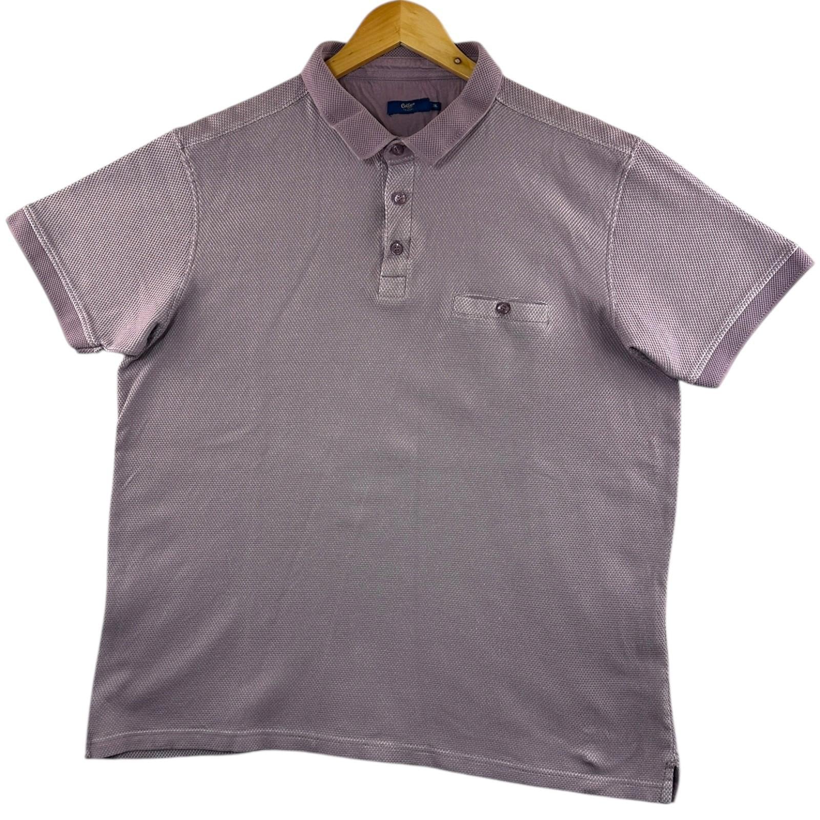 Cotton Traders Polo Shirt Men's UK Size 2XL Pink 100% Cotton Short Sleeve Pocket