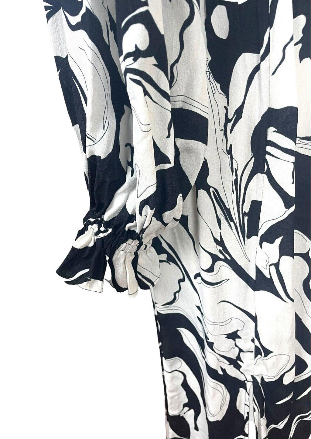 River Island Dress Black & White Bardot With Side Split Women's UK Size 14