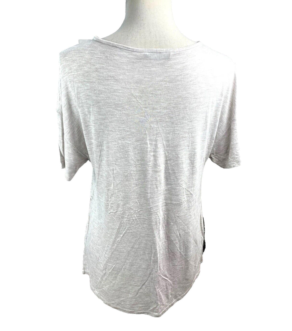 Stradivarius Floral Top Women’s UK Size M Short Sleeve Crew Neck Colour Block