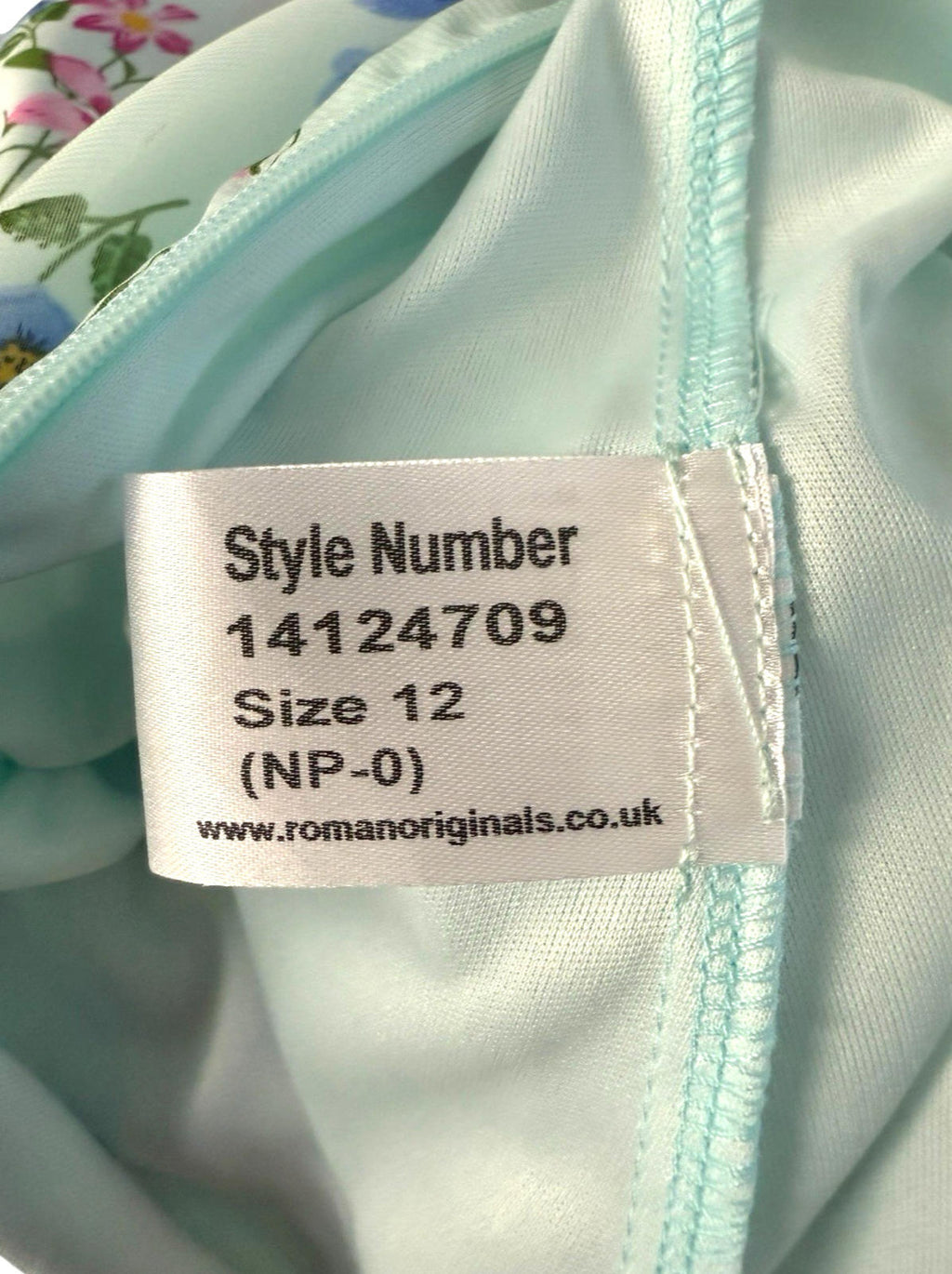 Roman Occasion Dress Midi Pastel Floral Chiffon V Neck Women’s UK Size 12