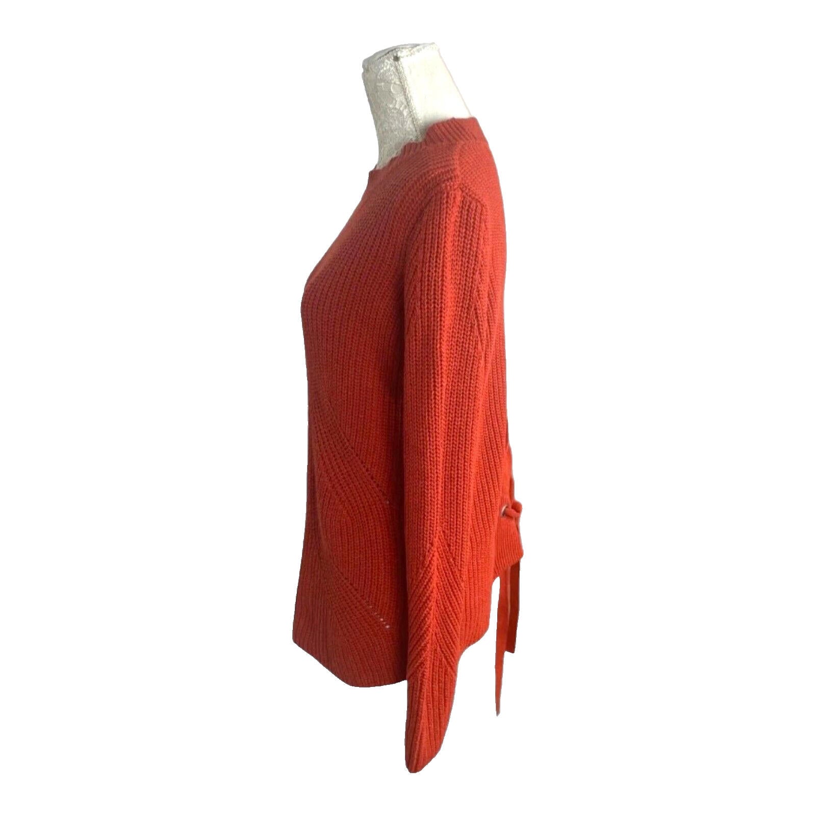 Very Jumper Red Cable Knit Corset Lace Back Women's UK Size 12