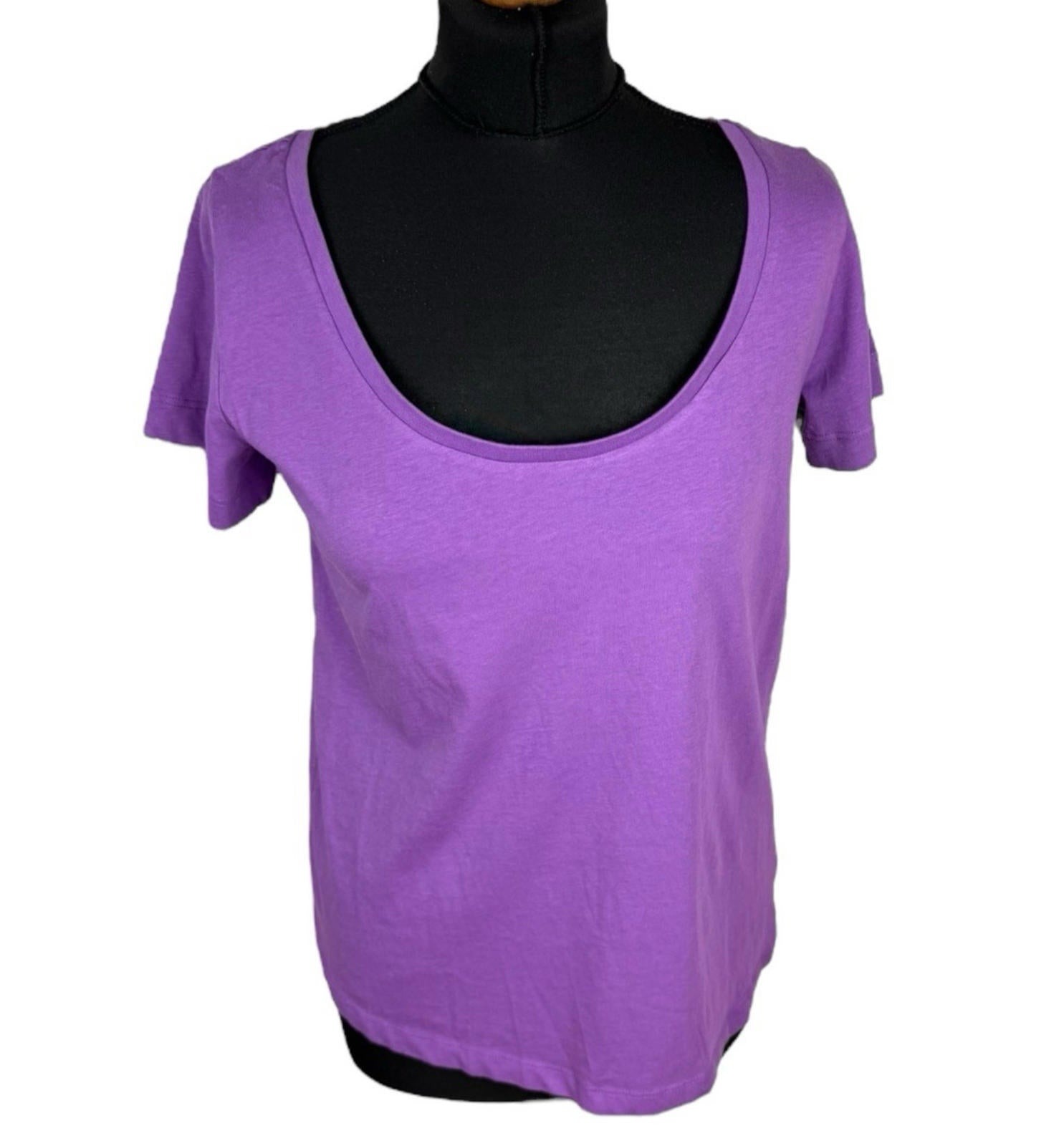 Everyday T-Shirt Blouse Women’s UK Size 10 Purple Scoop Neck Short Sleeve