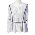 Jacqueline de Yong Off White Floral Crochet Trim Blouse Women's UK Size 10