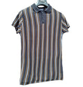 Pull & Bear Polo Shirt Men's UK Size S Black Knit Striped Jersey Tee Summer