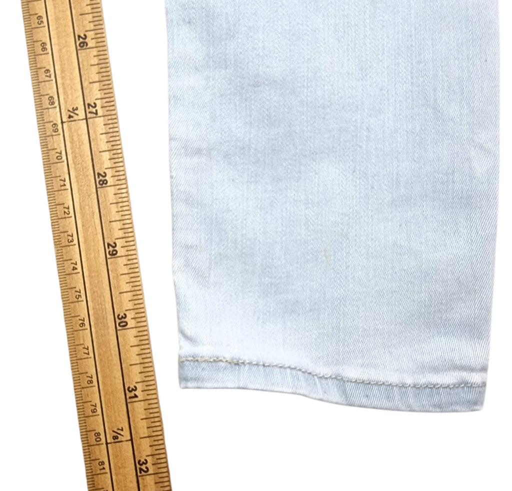H&M Jeans Women's UK Size W27 L31 Light Blue Super Skinny Low Waist Zip Front
