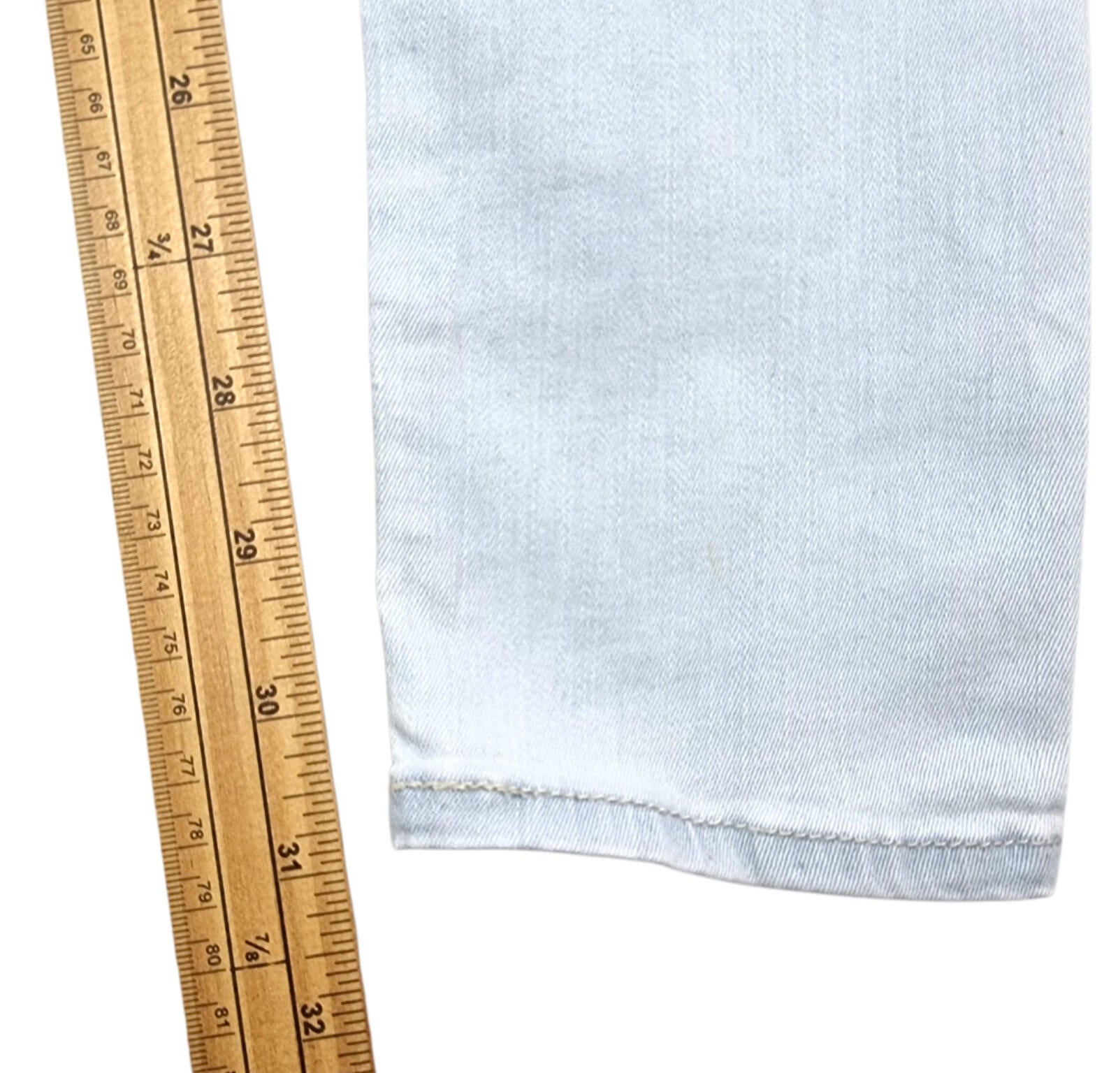 H&M Jeans Women's UK Size W27 L31 Light Blue Super Skinny Low Waist Zip Front