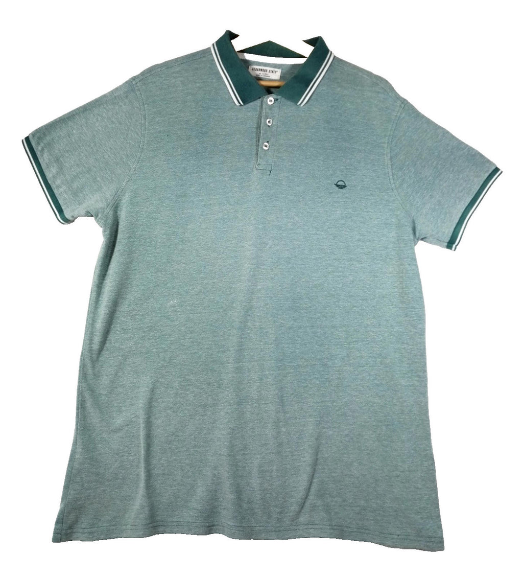 Cedarwood State Polo Shirt Men's Size 2XL Teal Blue Embroidered Logo 100% Cotton
