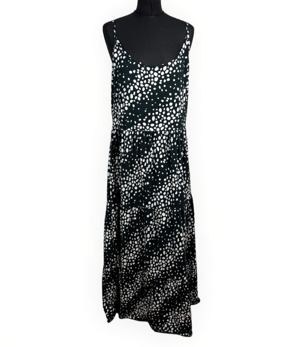 Friends Like These Polka Dot Dress Women's UK Size 20 Aline Midi Black & White