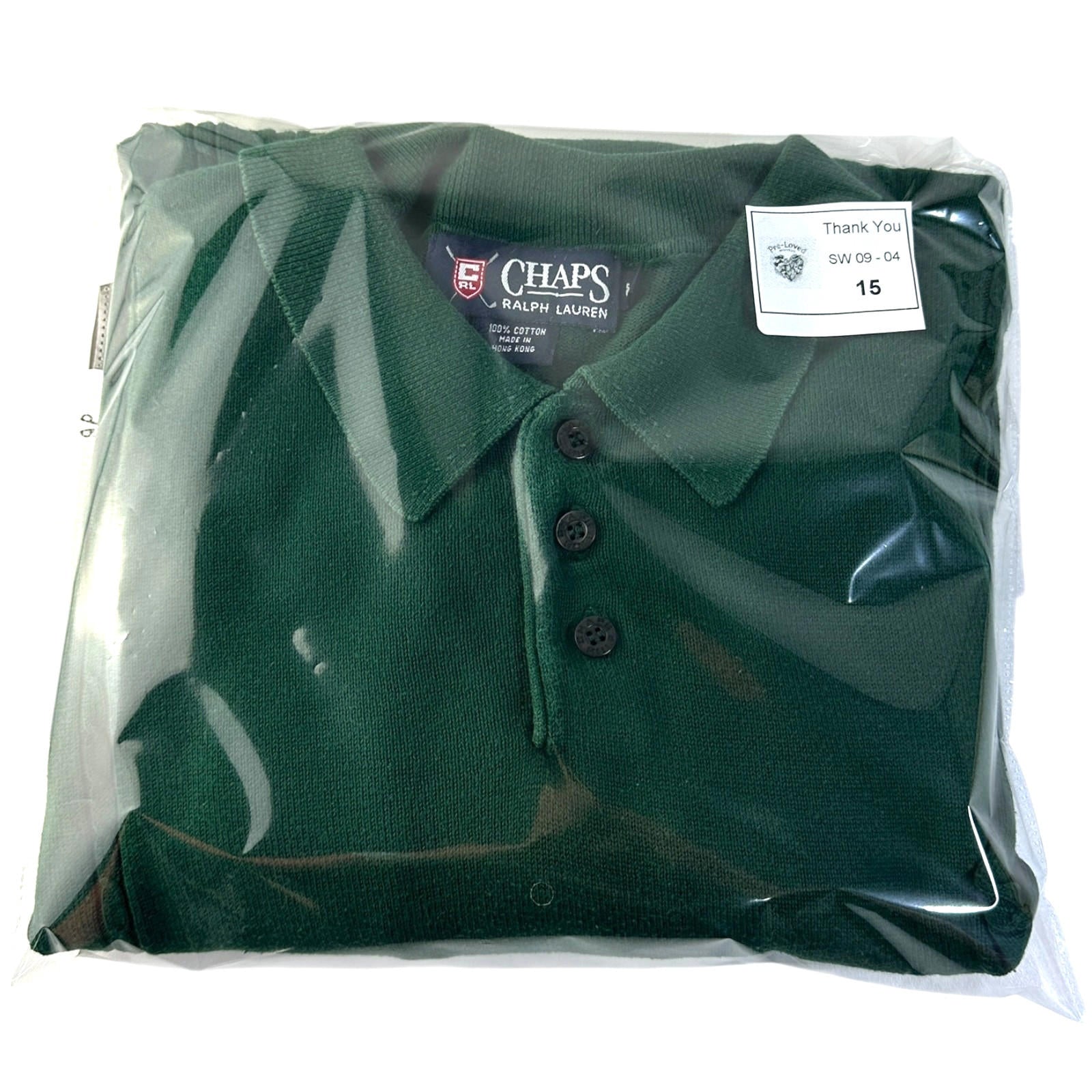 Chaps Golf Ralph Lauren Polo Jumper Men's UK Size L Green Long Sleeve Pullover