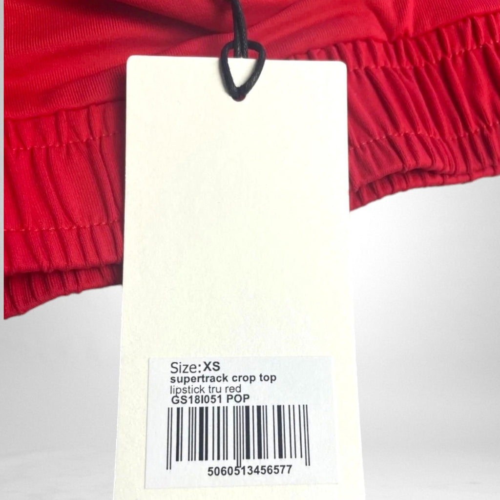 Red Super Track Bikini Crop Top UK Size XS  - Les Girls Les Boys
