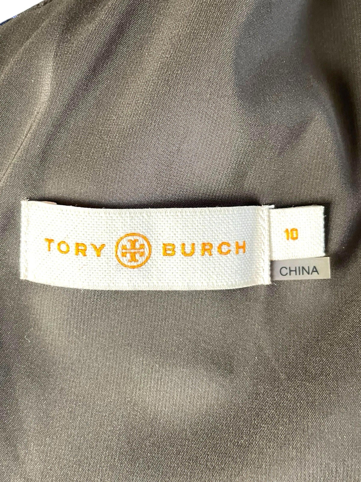 Tory Burch Piera Printed Matte-Satin Dress Designer Women’s UK Size 10