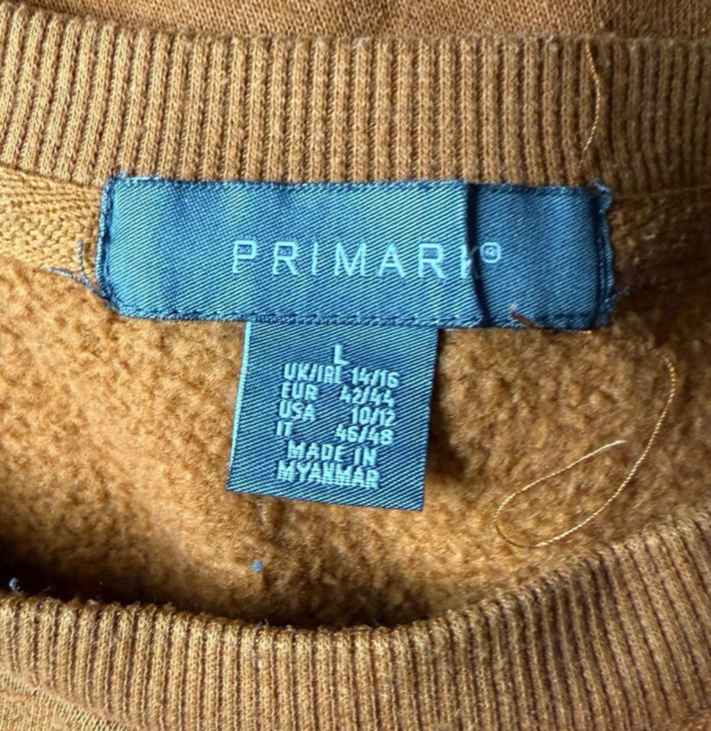 Primark Cropped Sweater Jumper Women's UK Size 14-16 Choose Kindness Logo Brown