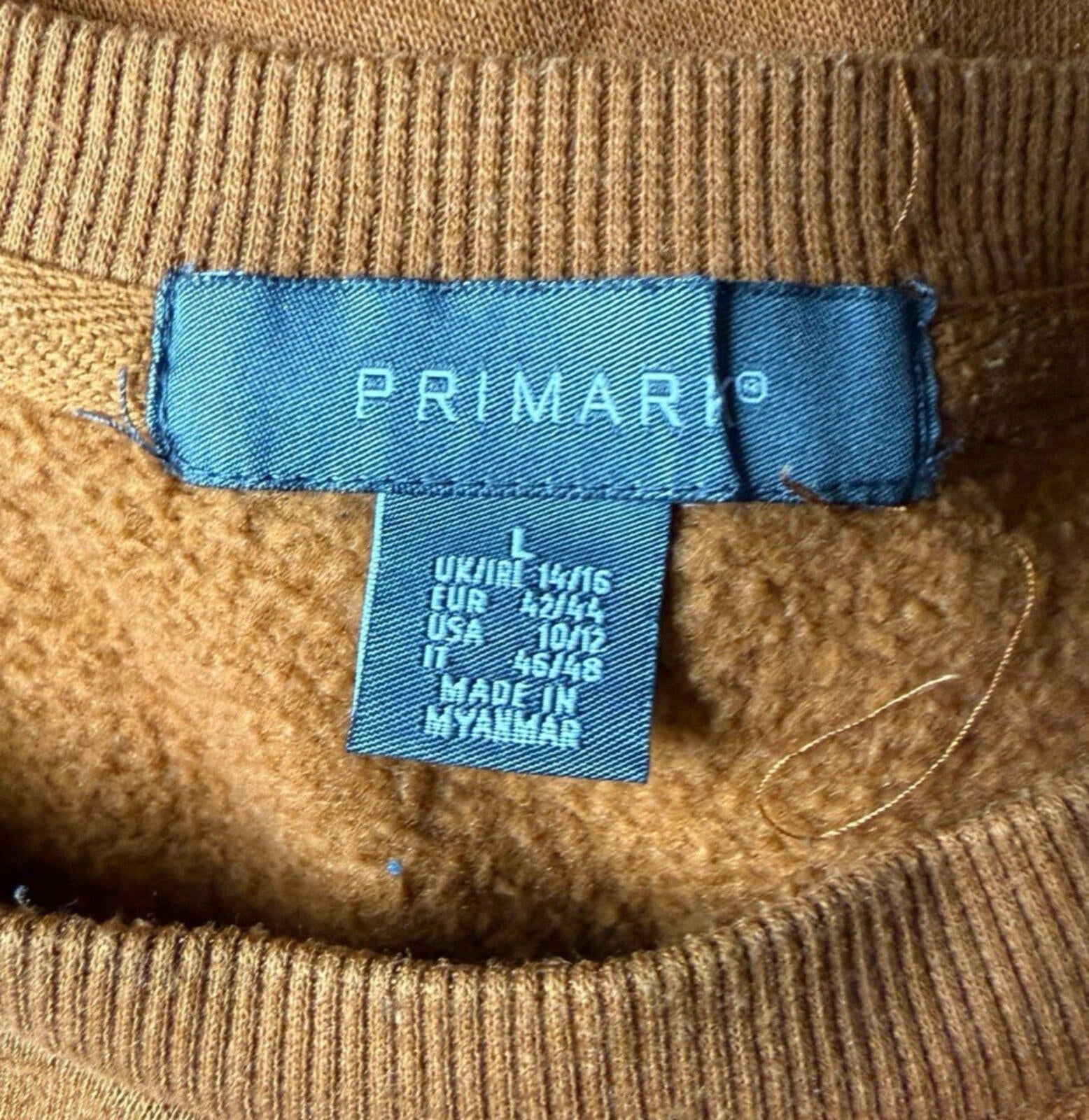 Primark Cropped Sweater Jumper Women's UK Size 14-16 Choose Kindness Logo Brown