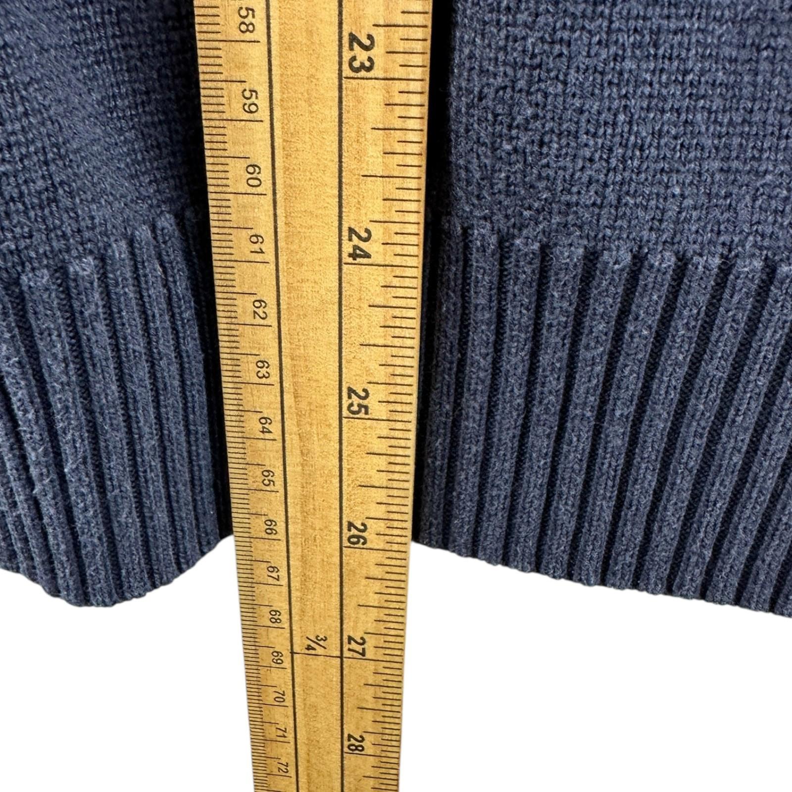 Timberland Knit Jumper Men's UK Size L Blue 1/4 Zip 100% Cotton Long Sleeve