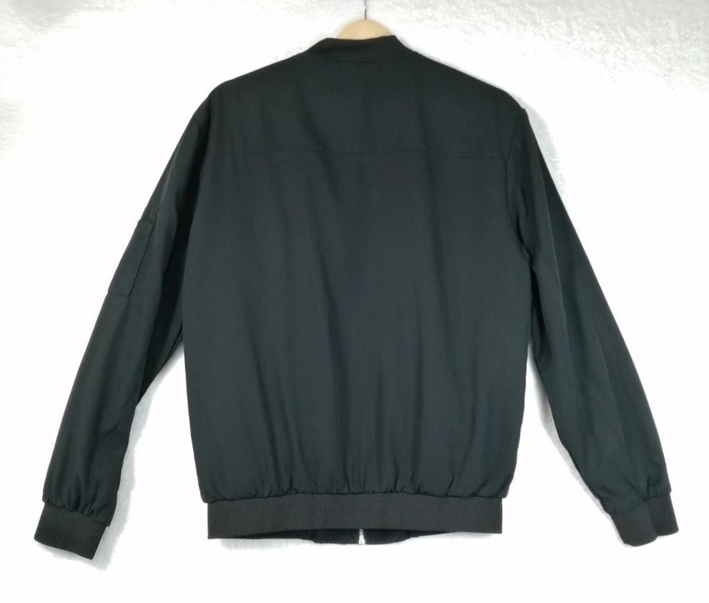 Manfinity Bomber Jacket Men's UK Size S Black Coat Zip Pockets
