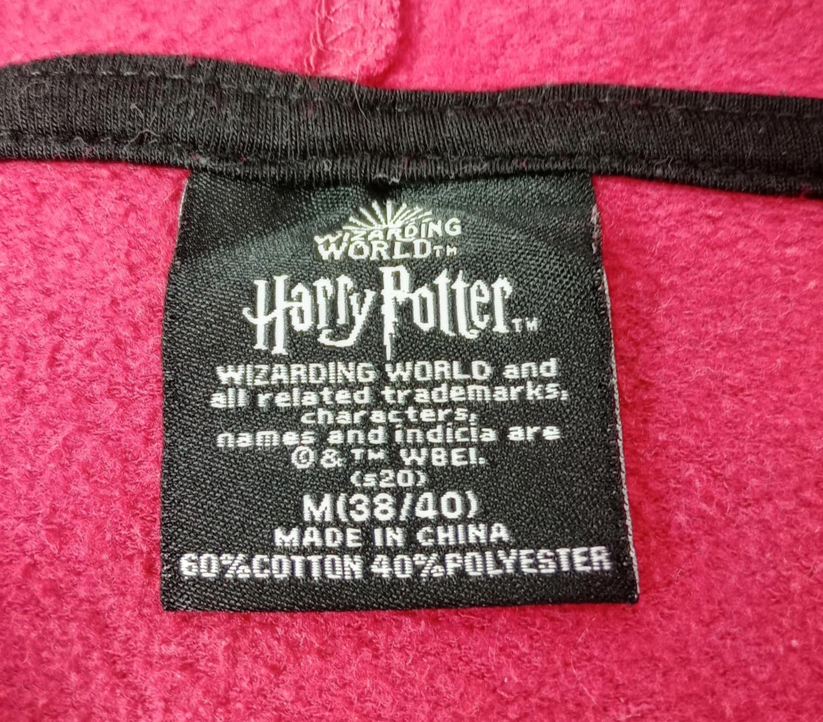 Wizarding World Harry Potter Hoodie Men's UK Size M Red Jersey Hooded Pockets