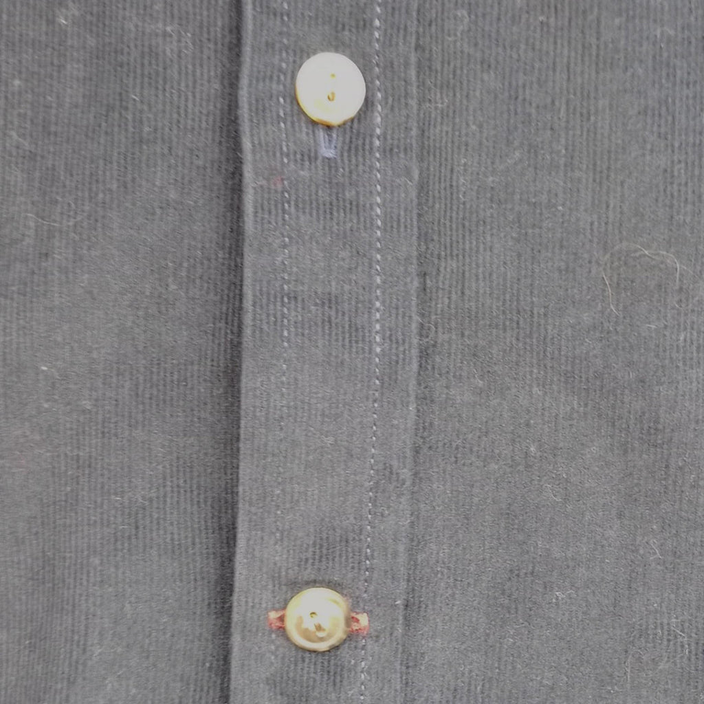 Jos. A. Bank Corduroy Shirt Men's UK Size XL Blue Long Sleeve Pocket 100% Cotton