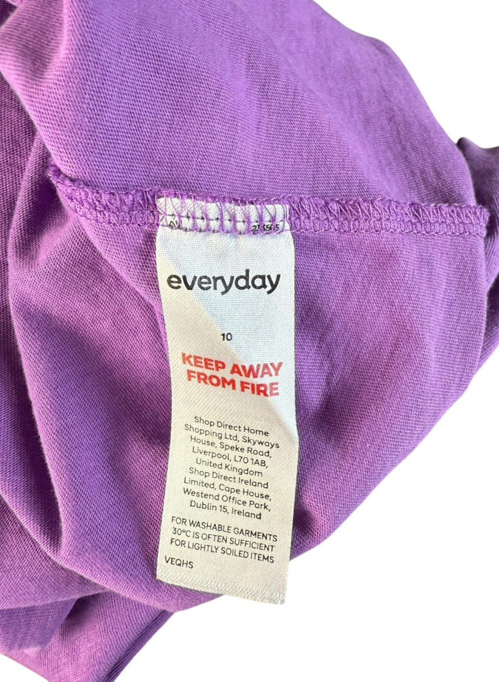 Everyday T-Shirt Blouse Women’s UK Size 10 Purple Scoop Neck Short Sleeve