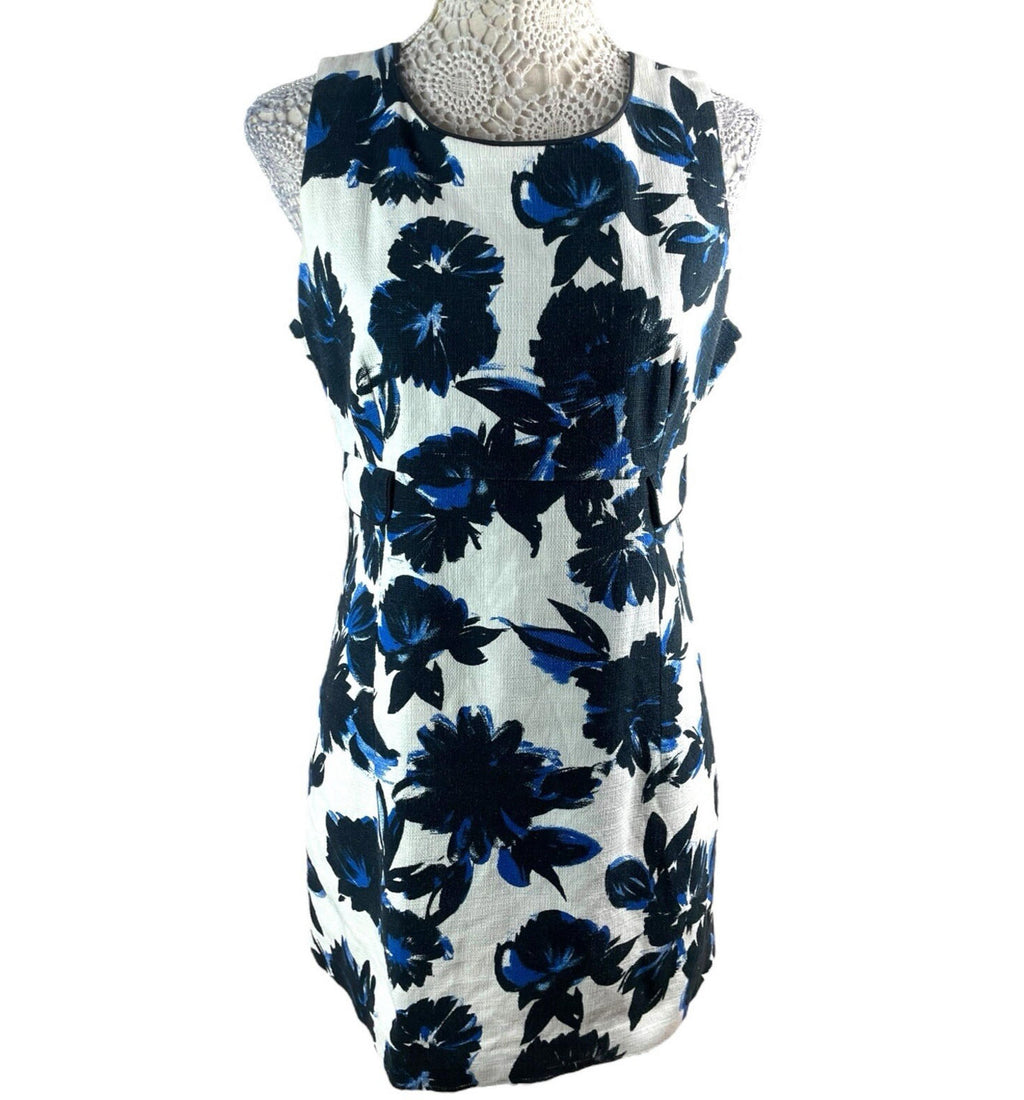 Formula Joven White & Blue Floral Pencil Dress Mini Women’s UK Size 12