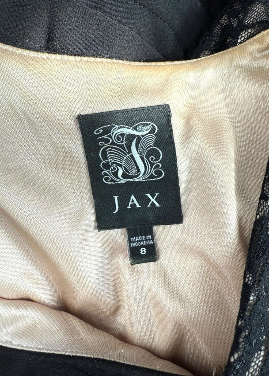 Jax Cocktail Dress Women's UK Size 8 Ruched Panel & Lace Overlay Bodycon Lined