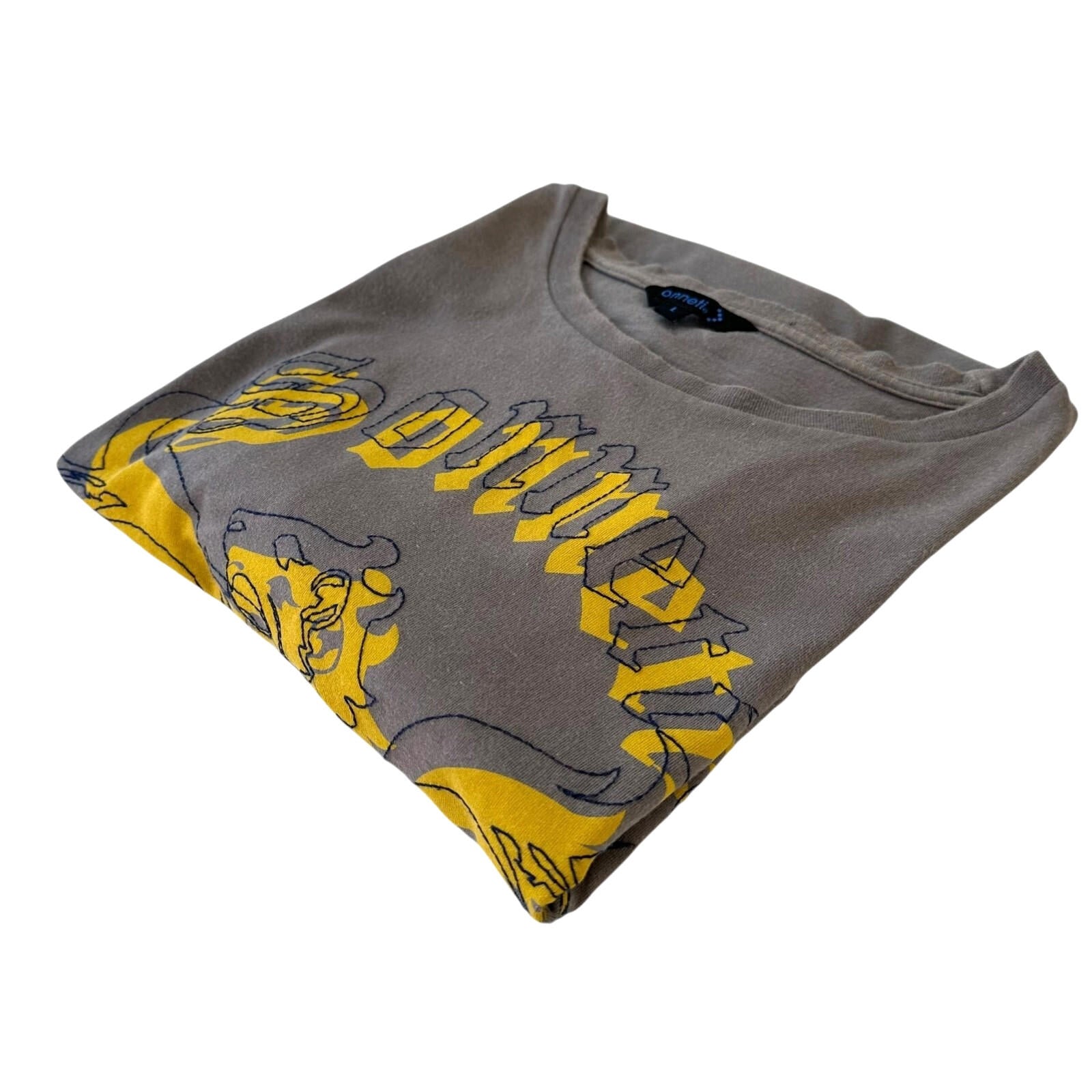 Sonneti T-Shirt Men's UK Size Large L Grey Graphic Print Crew Neck 100% Cotton