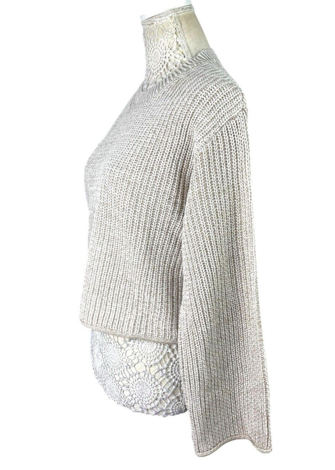 H&M Beige Knit Sweater Long Sleeve Relaxed Fit Women’s UK Size XS