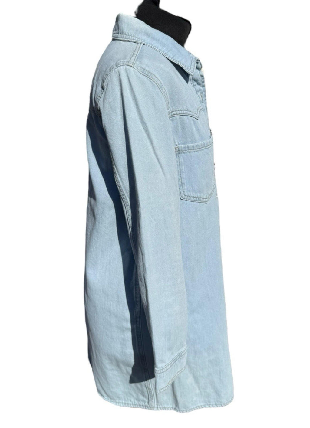 Denim Co Light Denim Shirt Jacket Shacket Collared Long Women’s UK Size 12