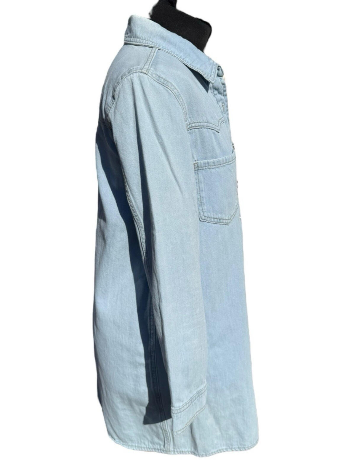Denim Co Light Denim Shirt Jacket Shacket Collared Long Women’s UK Size 12