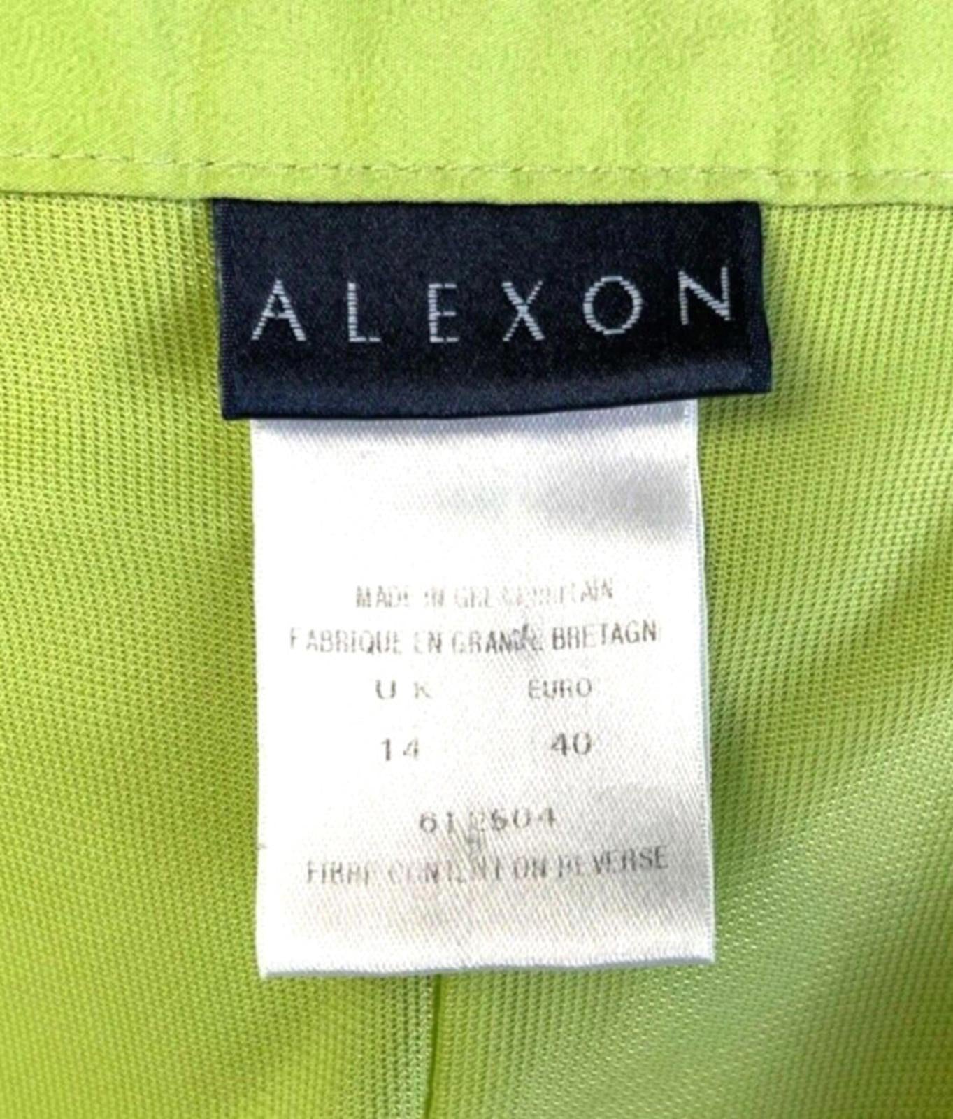 Alexon Skirt & Shirt Blouse Suit Women’s UK Size 14 Green Satin 2 Piece Set