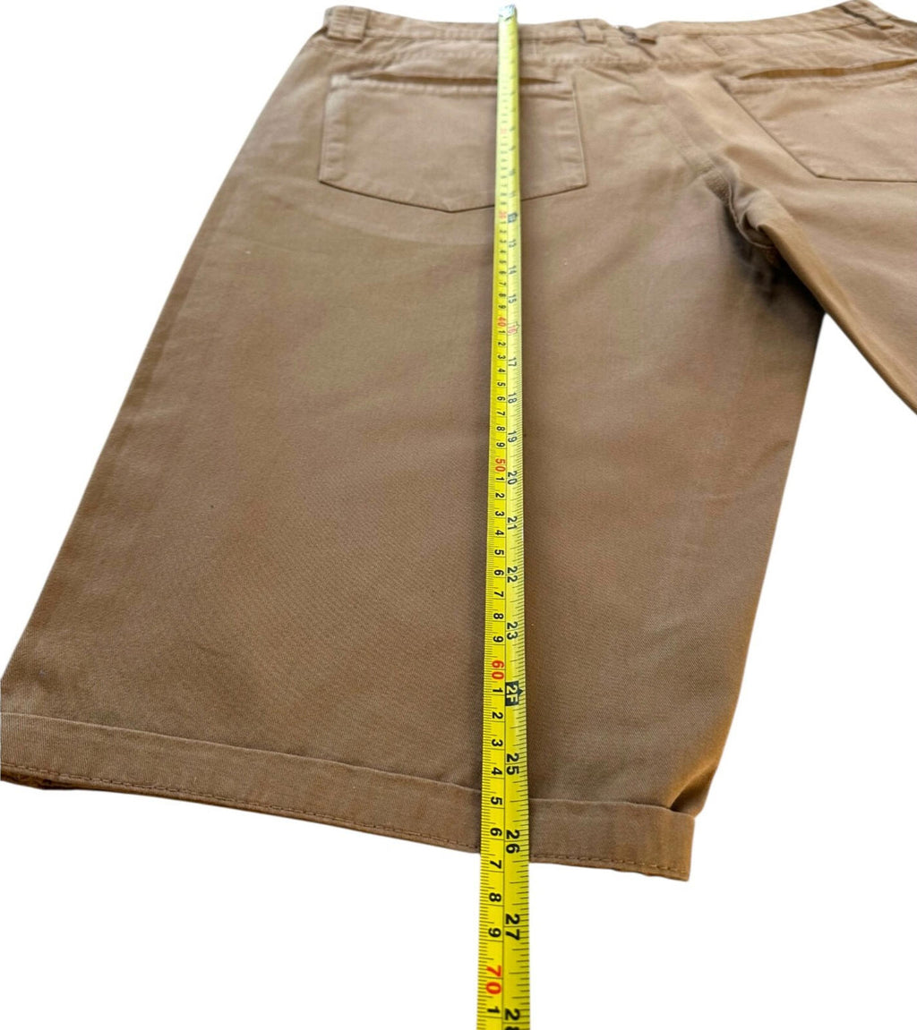 Kangol Chino Shorts Men's UK Size 2XL Brown Button Front Casual 100% Cotton W40
