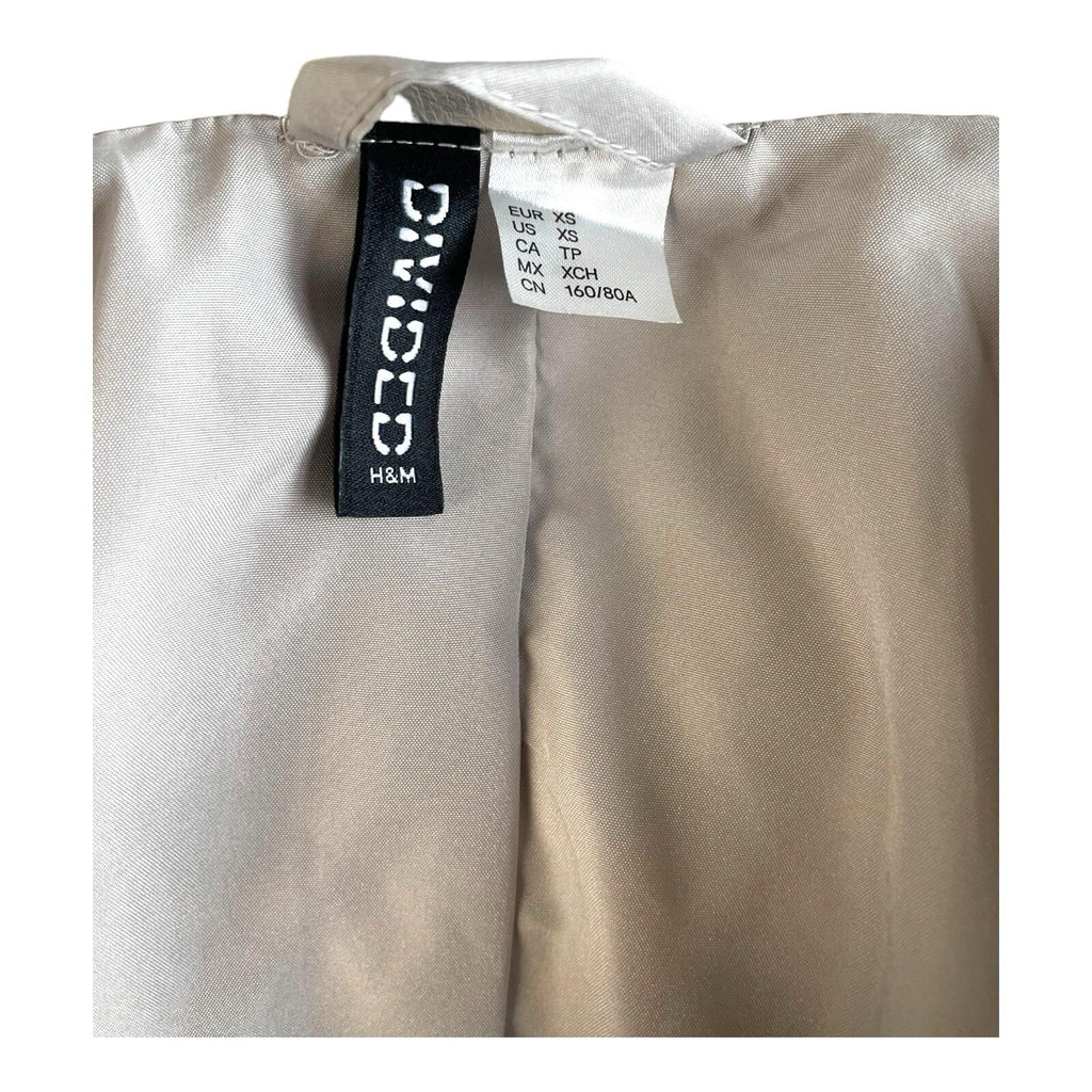 Divided Faux Leather Trench Coat Belted Beige Grey Women’s UK Size XS
