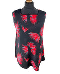 Next Red Leaf Print Tank Top Blouse Square Neck Summer Women’s UK Size 10