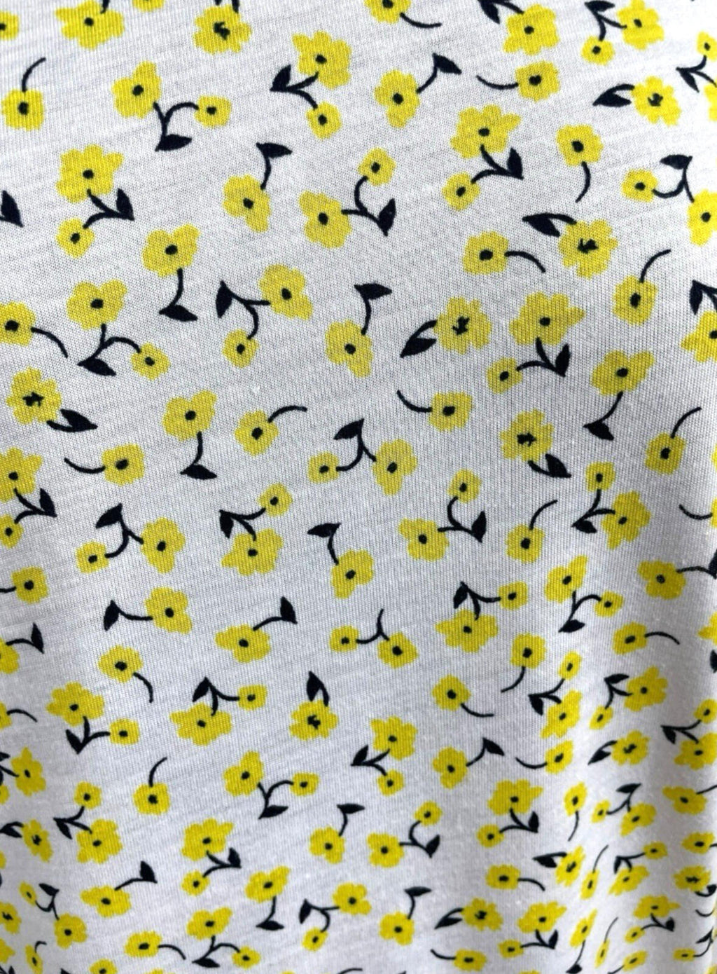 Marks & Spencer White Yellow Floral T-Shirt Blouse Women’s UK Size 14 Crew Neck