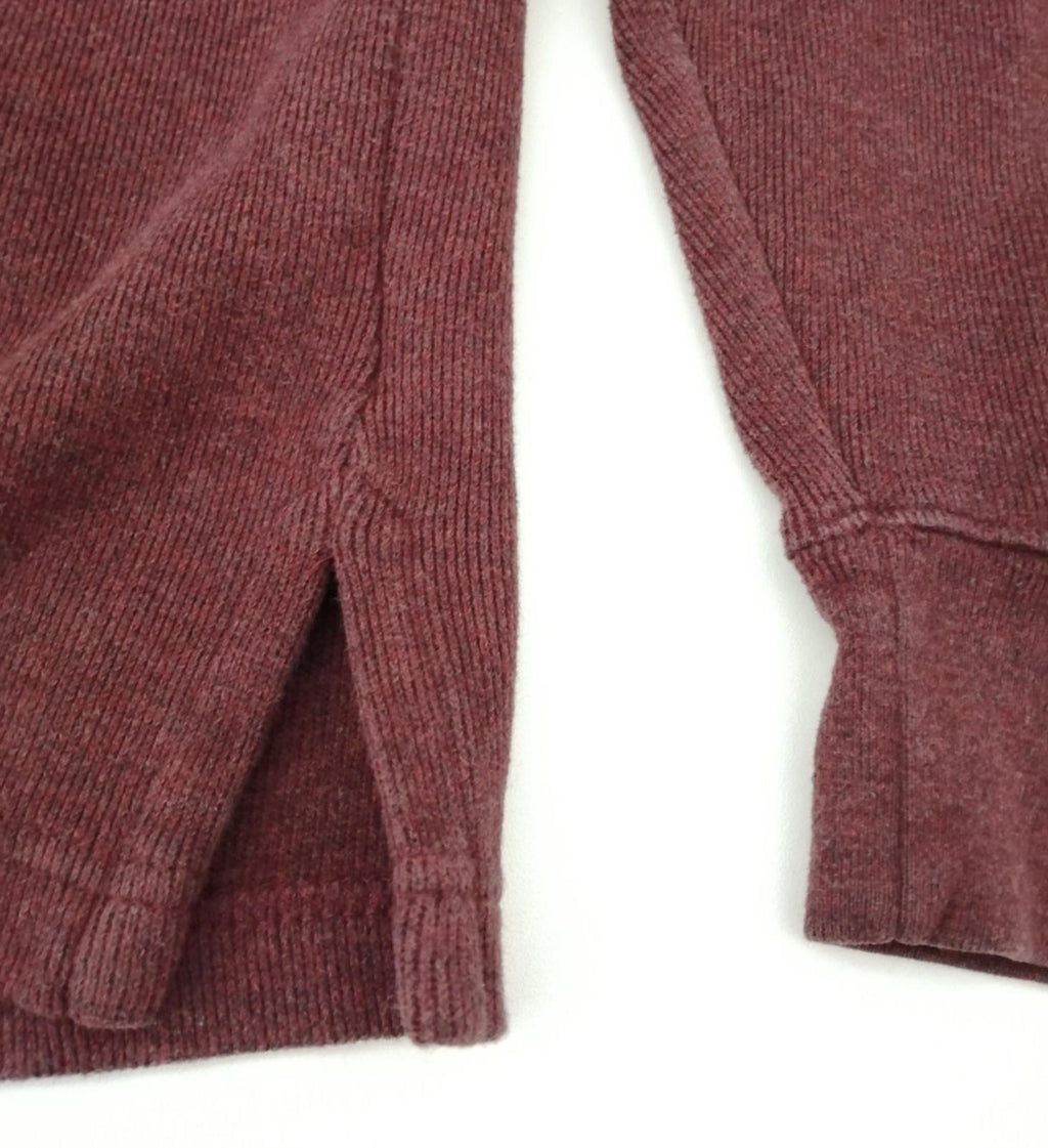 Land's End 1/4 Zip Burgundy Sweatshirt Men's Size XL Jumper 100% Cotton