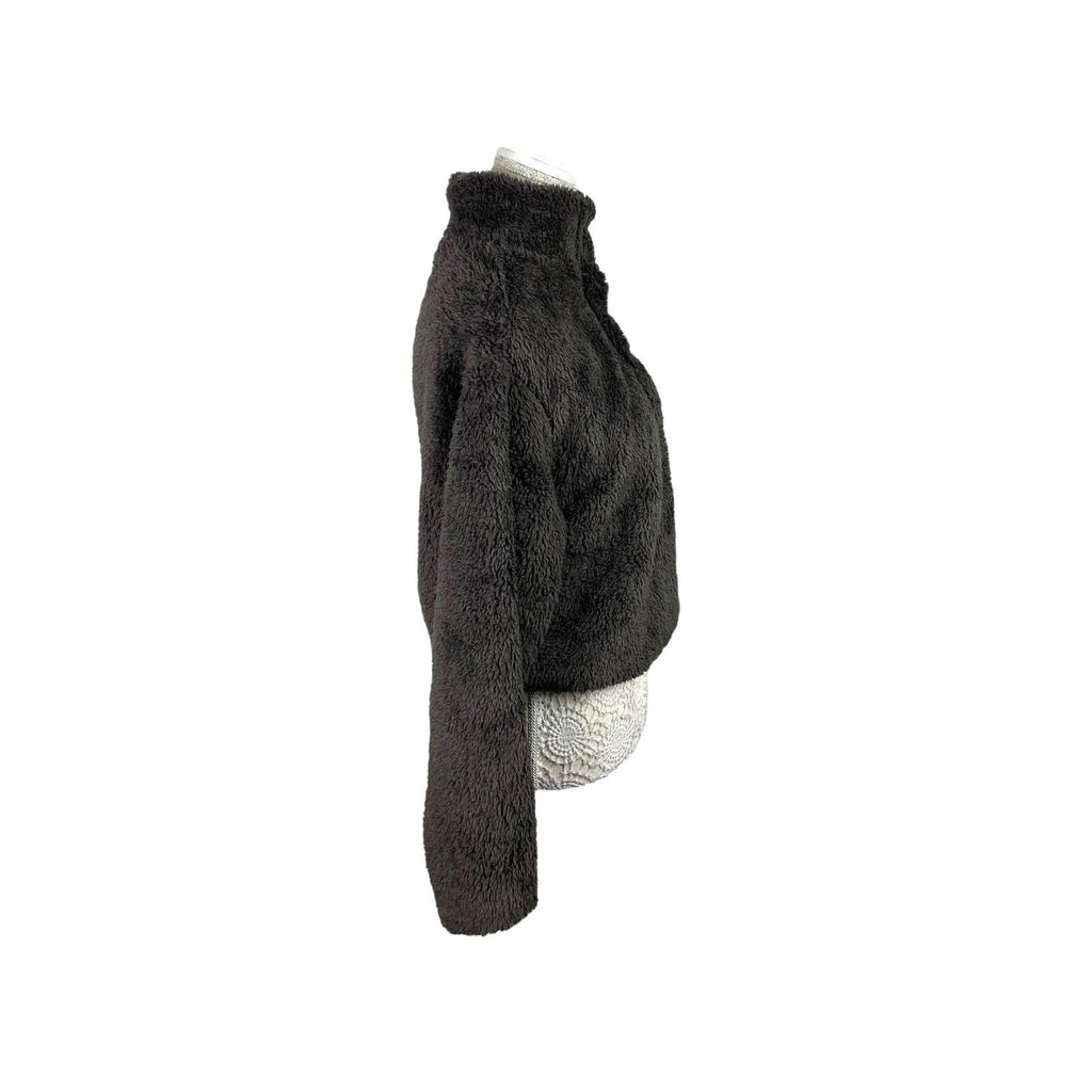 H&M Dark Brown Teddy Fleece Jumper High Neck Relaxed Fit Women’s UK Size XS