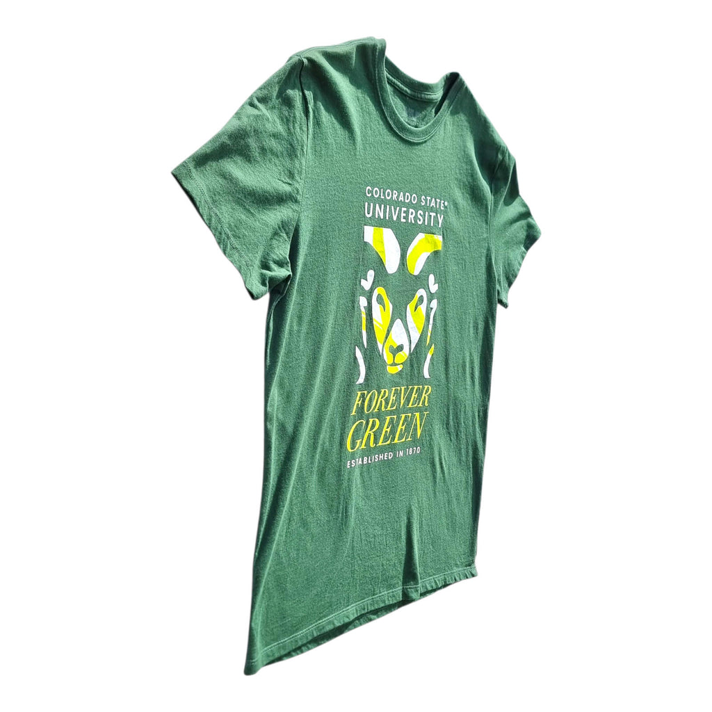 Colorado State University Graphic Print T-Shirt Men's UK Size M Green Crew Neck