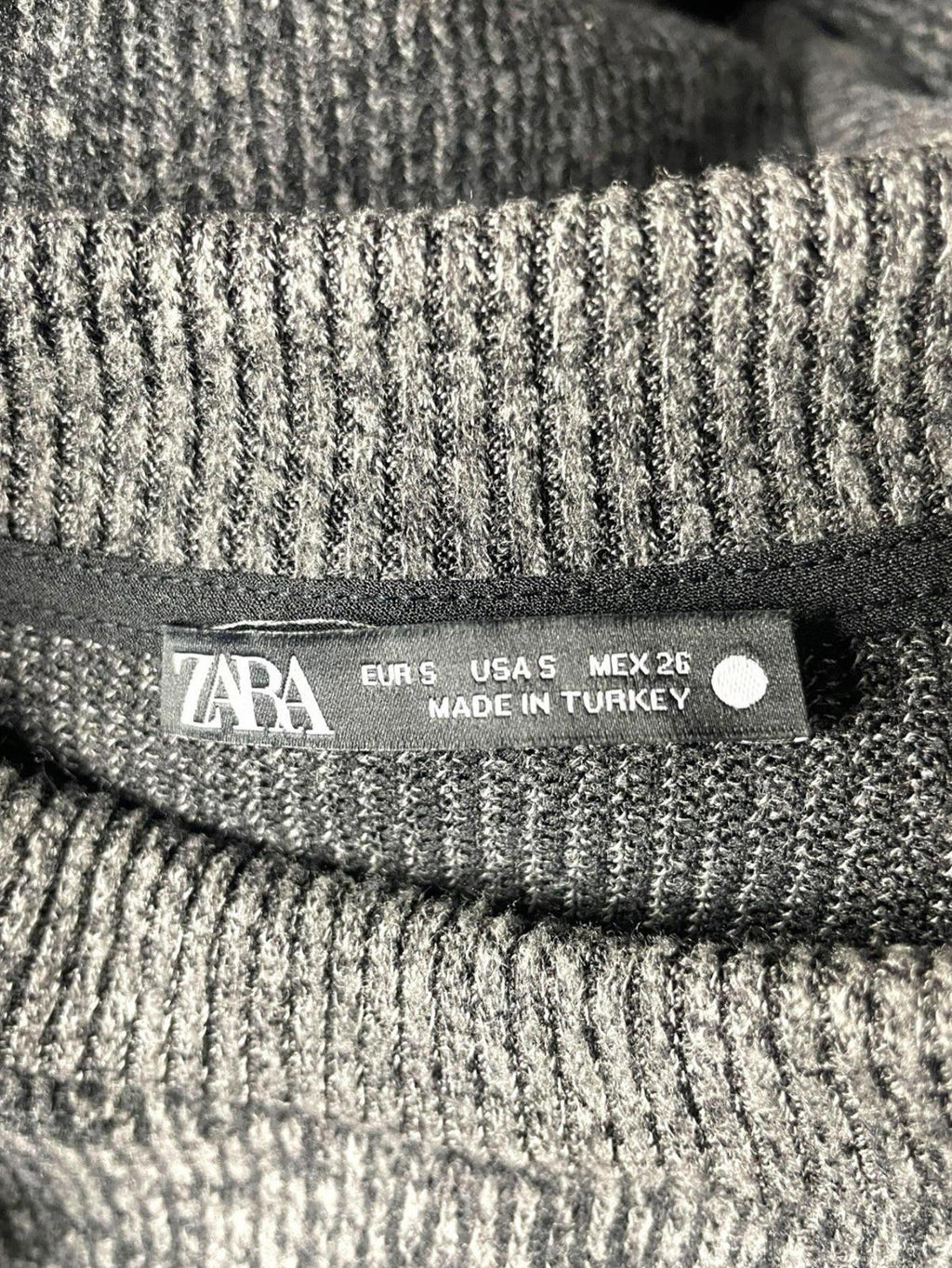 Zara Grey Cropped Jumper High Neck Women’s UK Size S
