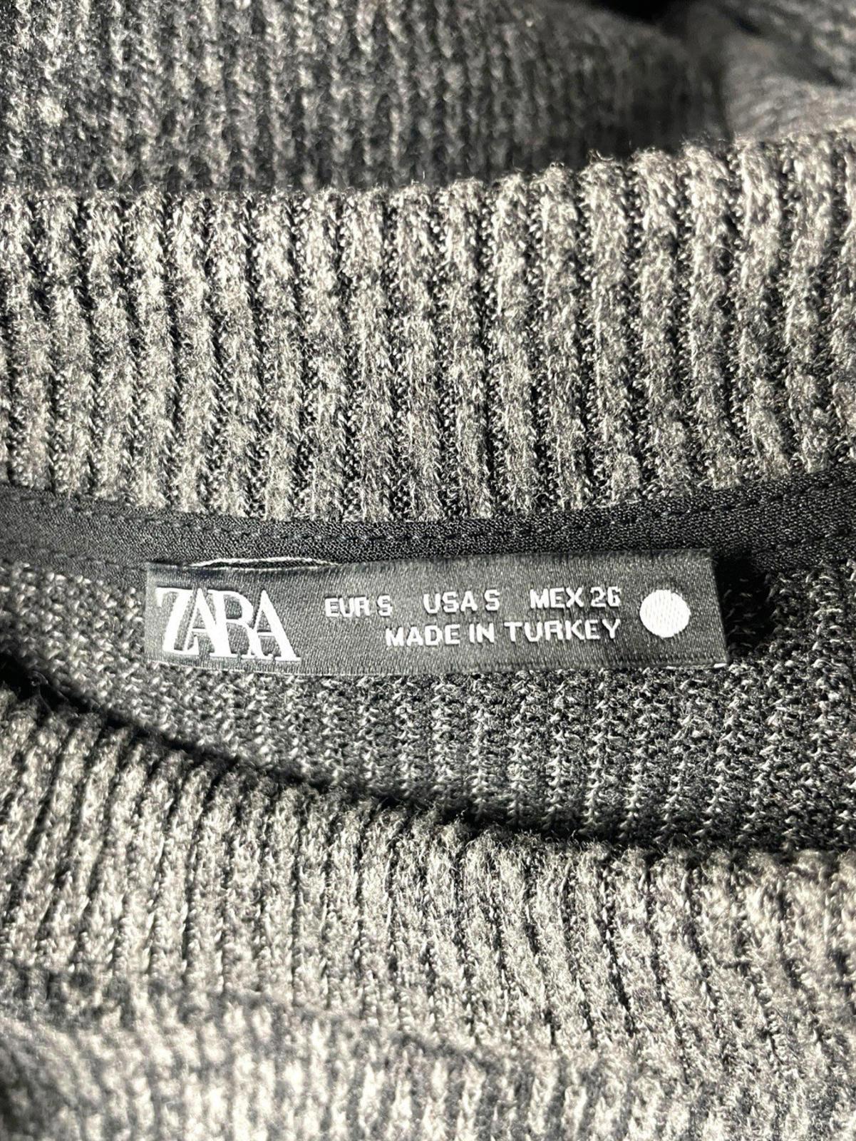 Zara Grey Cropped Jumper High Neck Women’s UK Size S