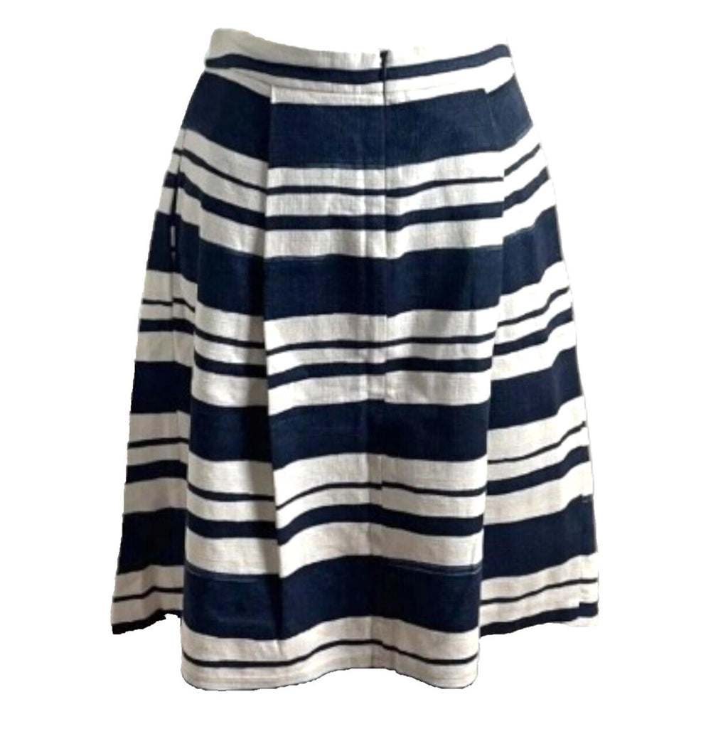 Zara Stripe Skirt High Waist Pleated Women's UK Size M (10)