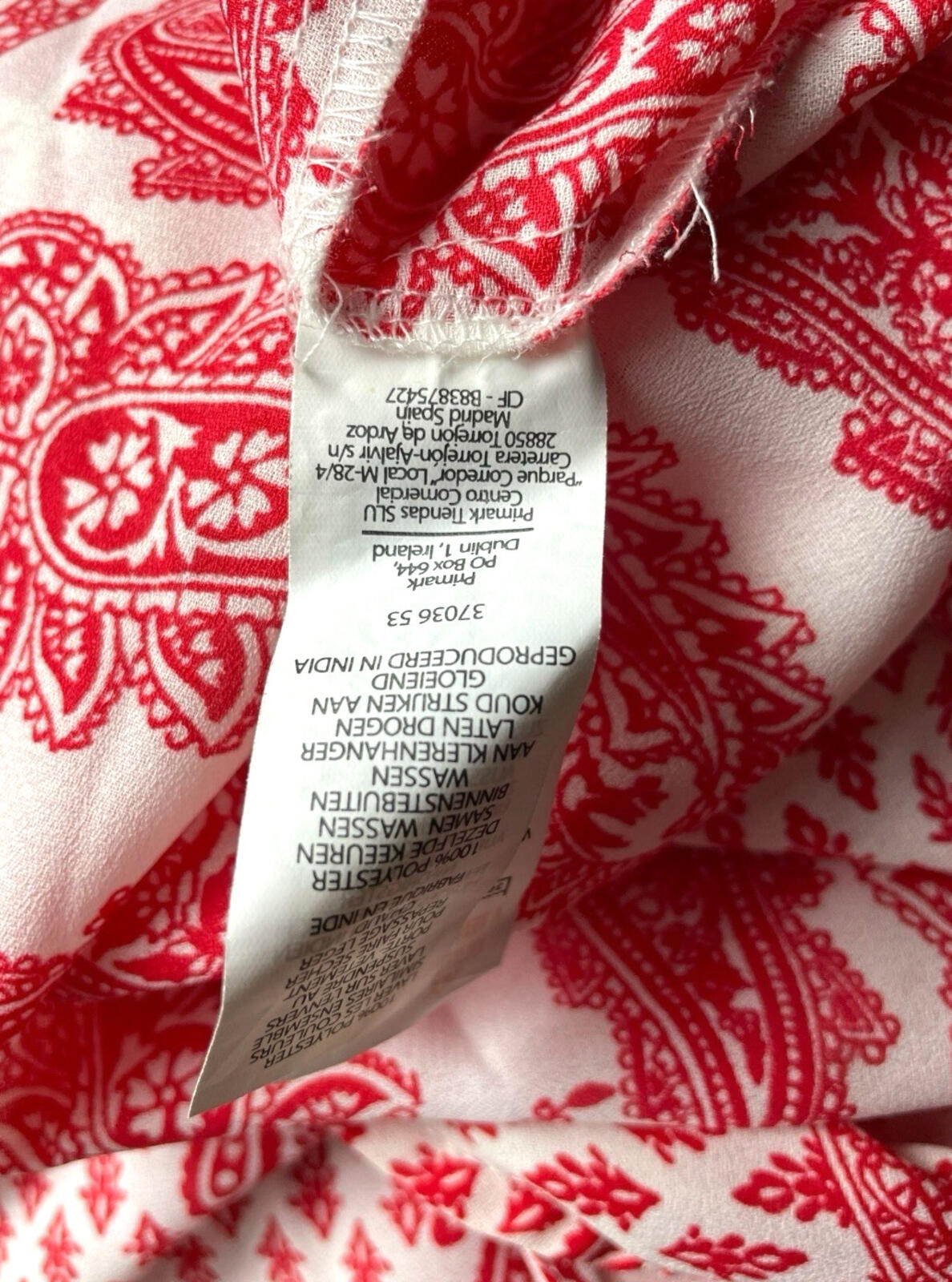 Atmosphere Blouse Off Shoulder Top Women’s UK Size 14 Paisley Print White Red
