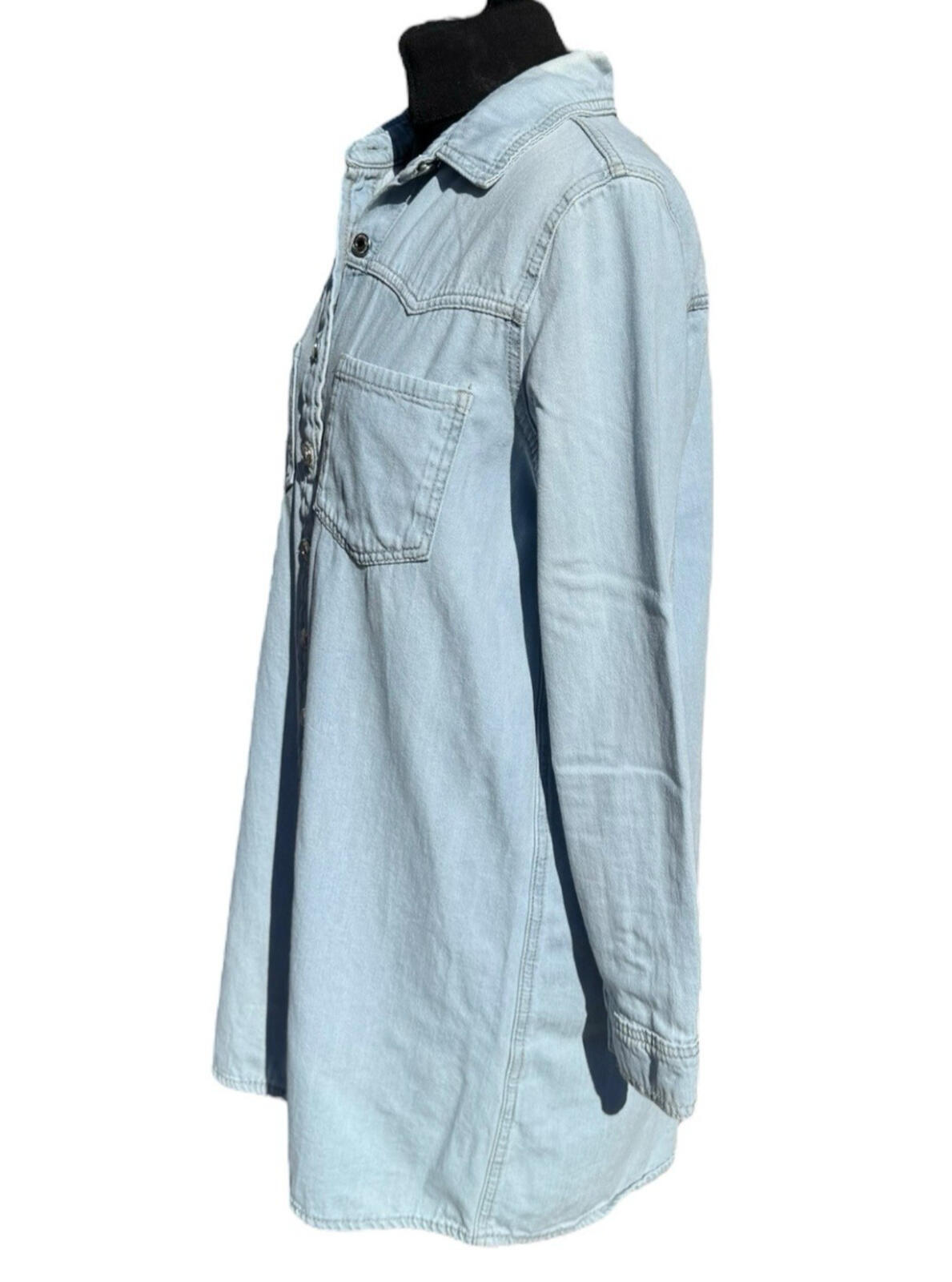 Denim Co Light Denim Shirt Jacket Shacket Collared Long Women’s UK Size 12