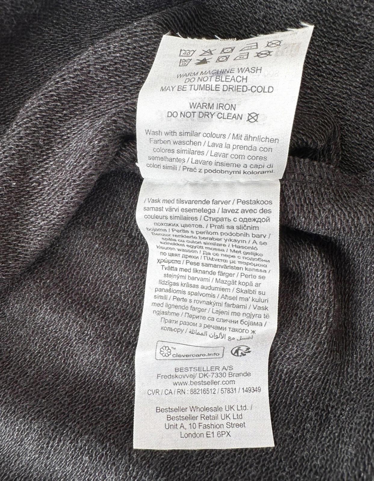 Jack & Jones Jumper Men's UK Size XS Black Rubber Logo Crew Neck